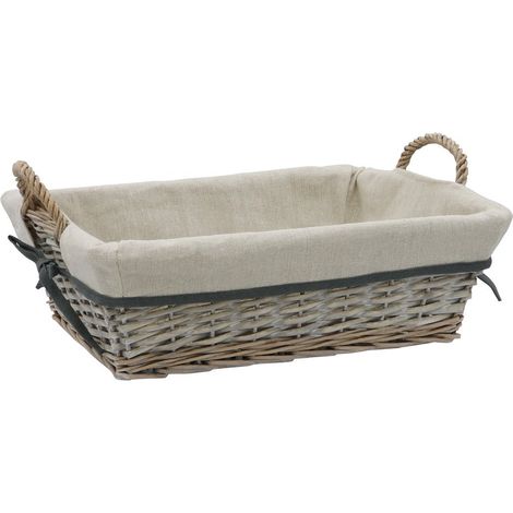Arianna Rectangular Willow Storage Basket, Grey Wash (1/4)