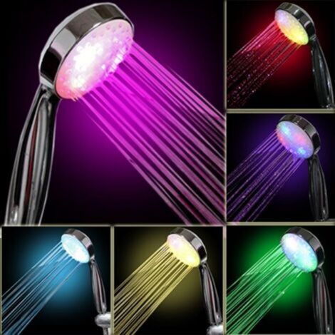 7-farbiger LED-Duschkopf, mehrfarbig, universell passend (1/5)