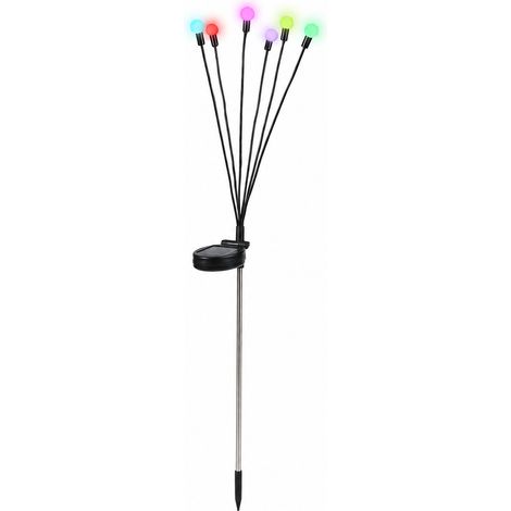 Lampe Solaire Lucioles 6 LED Multicolores sur Piquet Boîtier Ovale 6 réf 1906 39 × 8 × 6 cm 305 g – Livraison gratuite