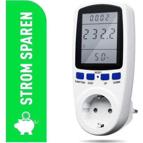 Wattmètre Prise Énergie 7 Modes Compteur Consommation Protection Surcharge Écran LCD Rétroéclairage Testeur Tension Ampérage (1/5)