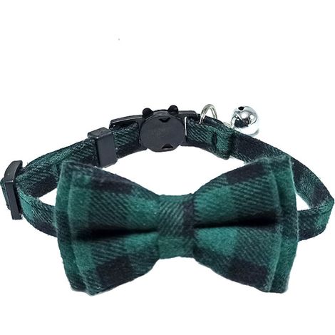 Collier Pour Chien - Motif Tartan Flocons De Neige - Boucle Réglable - Tissu Coton - Idéal Pour Noël Et Fêtes (1/5)