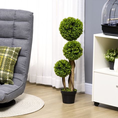 Plante artificielle buis en pot 90 cm, avec protection UV, vert clair HAVRYA (1/5)