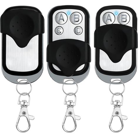 3Pcs Gate Remote Control Fob Universal Garage Door Opener Remotes 433.92MHz Electric Gate Fob with Key Cover Slide 4 Button Fixed Code Duplicator (1/5)