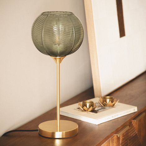 Lámpara de Mesa Metal y Cristal Klimt Verde (1/5)