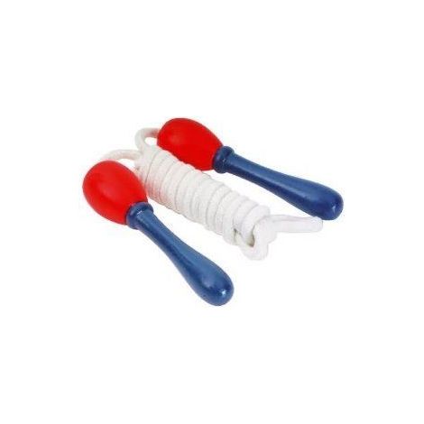 Corde à sauter - LEGLER - Classic - Poignées bois bicolores rouge/bleu - Longueur 130 cm - Enfant
