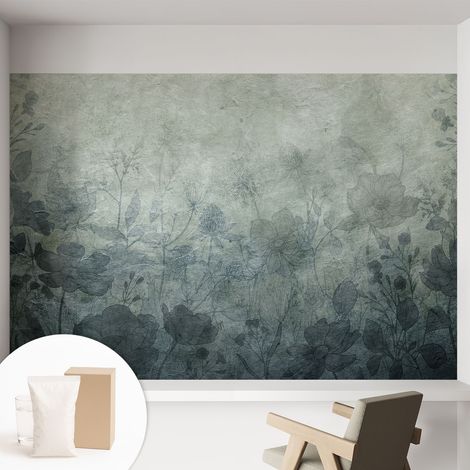 Tapete Vliestapete mit Kleber für Wohnzimmer Schlafzimmer Küche - Wanddekoration Pflanzliche Eleganz 152x104 cm (1/5)