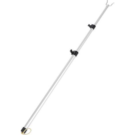 1 ausziehbarer Wäschehaken mit integrierter Kleiderstange – 125,00 x 4,00 x 2,50 cm – Silber (1/3)