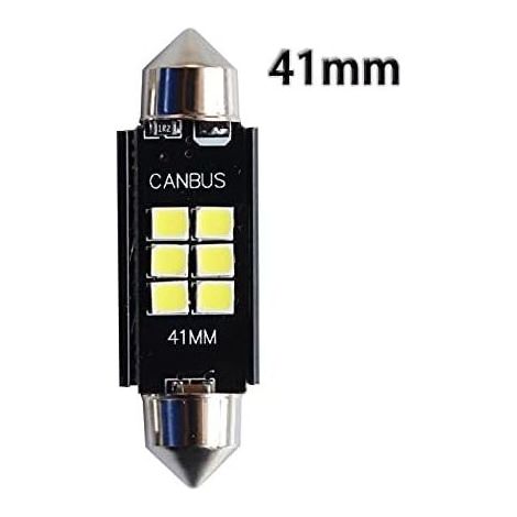 41mm C3W Ampoules LED Canbus 3030 6-SMD Aucune Erreur Voiture Carte Intérieure Lampes de Lecture Dôme 12V/24V 3W Lampe Automatique (Blanc, 36MM) (1/5)