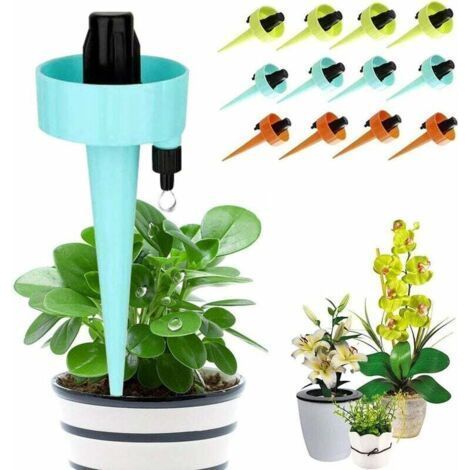 Kit d'irrigation goutte à goutte de 12 pièces, système d'arrosage automatique à cône réglable pour bouteilles en extérieur (1/5)