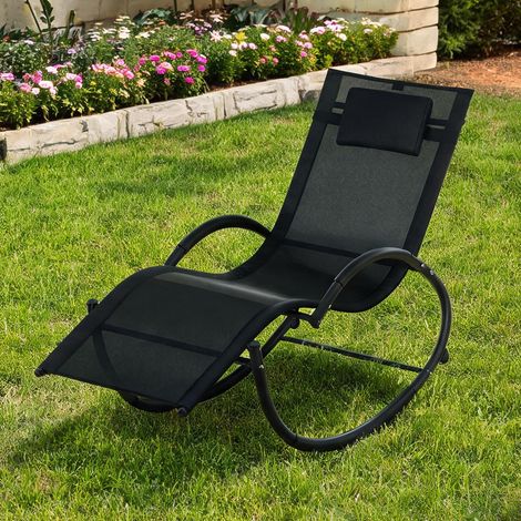 Hamac preto en aço Textilene 1550 x 610 x 880 cm (1/5)
