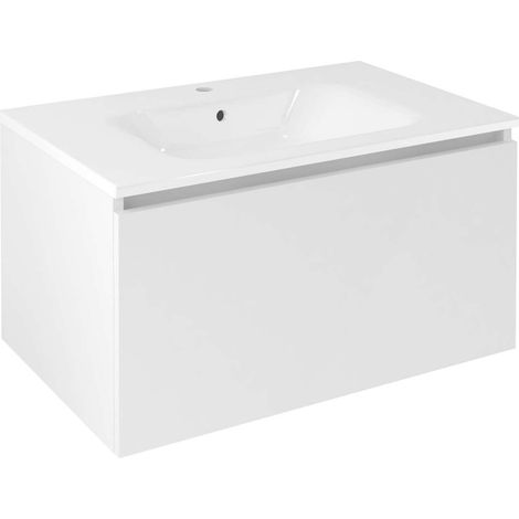 Sapho Lorea - Mobiletto per lavabo 80x44x51 cm, 1 cassetto, bianco opaco LE080-3131 (1/5)