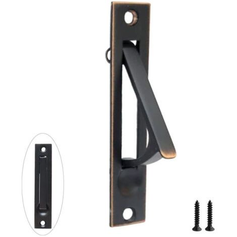 QORVA-Poignée de porte coulissante escamotable,10 cm, Poignées à bords cachés,montage encastré(1, Bronze huilé)