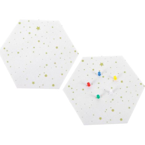 Lot de 2 panneaux perforés hexagonaux en feutre blanc (1/5)