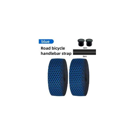 Hex Lenkerband-Set – 2 Rollen – Rutschfest und stoßdämpfend – 2 m – Für Rennräder, Mountainbikes und Rennradfahren – Blau – Selbstklebend und atmungsaktiv – Crezuo