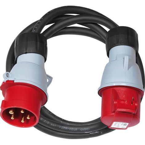 Brennenstuhl – Adaptateur électrique tétrapolaire 2m H07RN-F 4G2,5 IP44 – Fiche 3P+N+T 16A/415V – Prolongateur pour chantier et agriculture