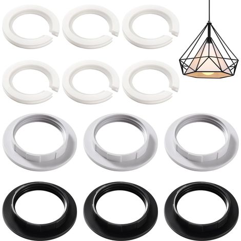 Abat-jour Anneau Convertisseur Kit Reducteur Abat Jour E27 vers E14 Bague de à Vis 12 pièces (1/5)