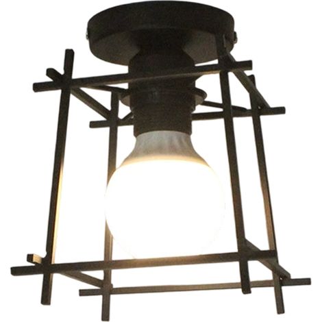 Plafonnier noir à motif quadrillé - sans ampoule (1/5)