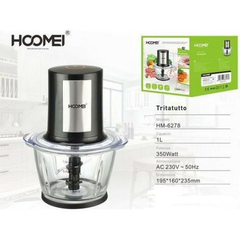 TrAdE Shop Traesio - Tritatutto 1 Litro 350w Robot Cucina Trita Verdure Elettrico Hoomei Hm-6278 -