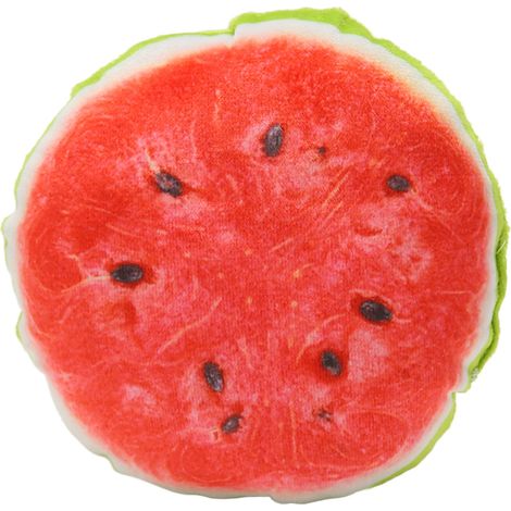 Plüsch-Hundespielzeug in Fruchtform, Wassermelonenmuster, interaktiv, weich und bissfest, mit Quietscher, für kleine, mittlere und große Hunde. (1/5)