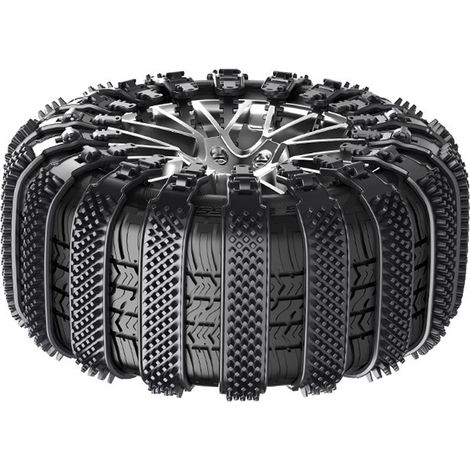 Lot de 10 chaînes à neige pour pneus de voiture - Antidérapantes et réglables - Pour la randonnée, le tout-terrain, l'hiver, la pelouse, la pêche et (1/5)