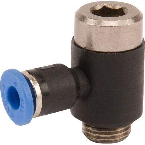 Racor acodado de inserci贸n 4x1/8" UNIVERSAL BCS418PB
