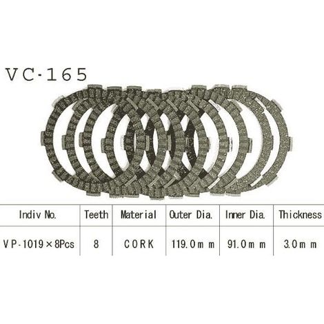 Kit Disques d'Embrayage Garnis Vf400 F 1983/1986 (1/2)