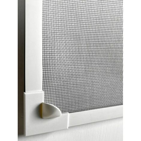 Cadre blanc avec fil gris et bande magnétique, moustiquaire de fenêtre à fixation magnétique innovante - moustiquaire découpable jusqu'à 150 x 70 cm, sans perçage ni vissage (1/5)