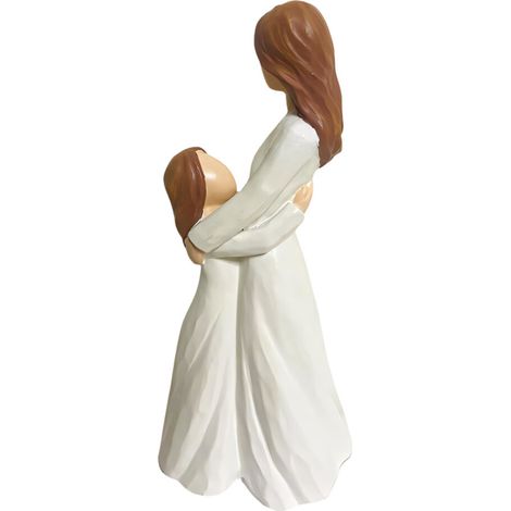 Statua in resina di madre e figlia, statuette di madre e figlia che si abbracciano - 1