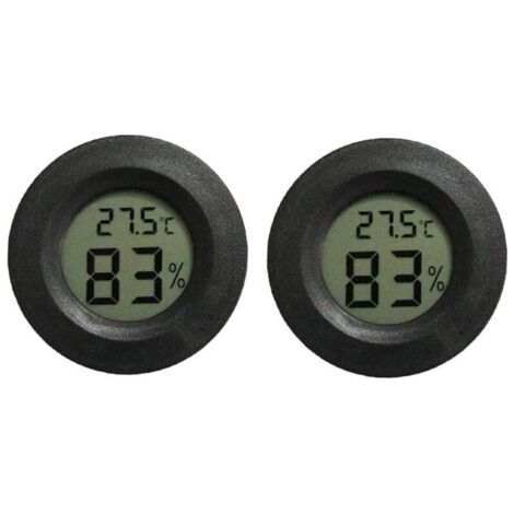 Thermomètre hygromètre numérique Lot de 2 pour reptiles - Lézard tortue terrarium réservoir commutable Celsius Fahrenheit (1/4)