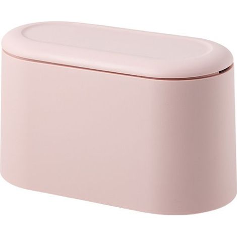 Mini trash can with lid, small trash can, desk trash can, mini countertop trash can, micro trash can, pink (1/5)
