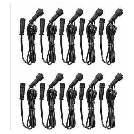 GDHZS-Lot de 10 rallonges câble projecteur LED IP67 1 m, connecteurs étanches 2 broches mâle femelle (1/5)