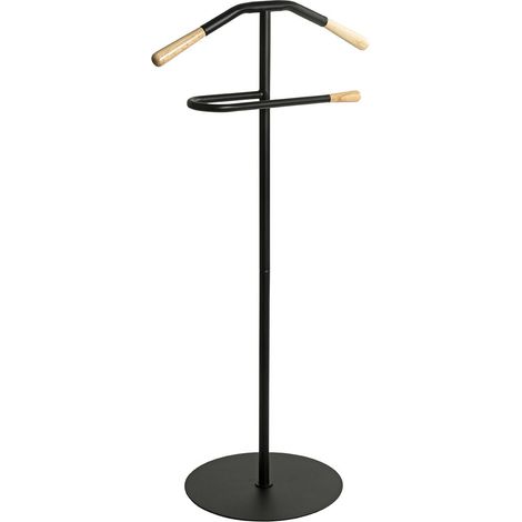 Valet de nuit avec cintre intégré coloris Noir - Longueur 50 x Profondeur 34 x Hauteur 105 cm (1/5)