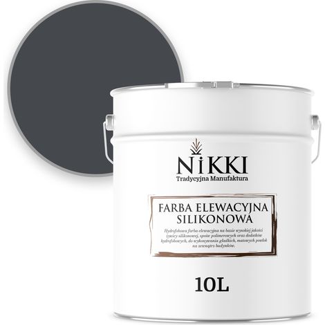 Pintura para fachadas de 5 litros, color gris acero RAL7024, resistente al enverdecimiento. (1/5)