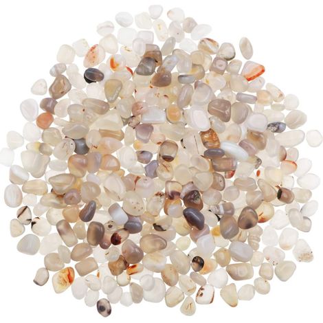 Blanc Pierre d'agate Gravier Pierres Précieuses Quartz en Cristal Naturel pour la décoration de la Maison Remplisseur de Vase Fond de Piscine Mis en Pot Décoration (Environ 310g / Sac) (1/5)