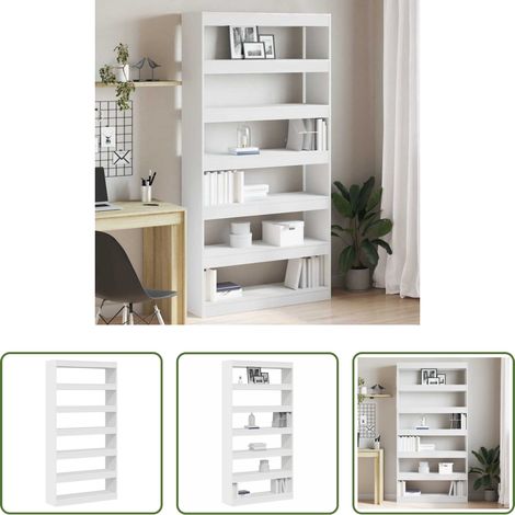 Bücherregal Weiß - Bücherregal Weiß 100 x 30 x 198 cm Holzwerkstoff (1/5)