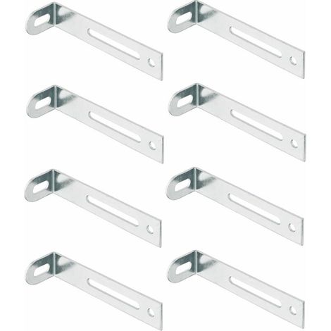 – Lot de 8 équerres de fixation étagère en acier 77 x 15 x 21 mm – Assemblage universel pour bois – Installation rapide avec vis standard (1/2)