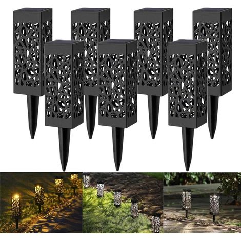 Ensemble de 6 lampes solaires d'extérieur pour jardin, maison, villa, pelouse, lumières creuses au sol, lumières décoratives d'ambiance étanches (1/5)