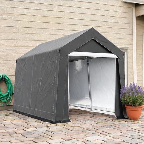 Abri de garage pliant 2,1 x 3,6 m en acier galvanisé avec bâche (1/5)