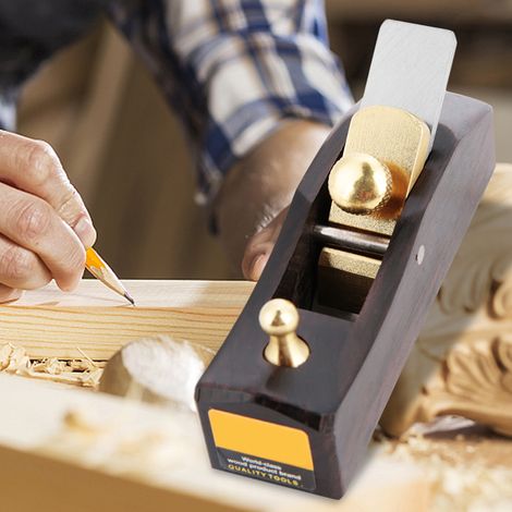 Mini rabot à main à fond plat pour menuisier, rainurage et finition du bois, lame de 13 mm (1/5)