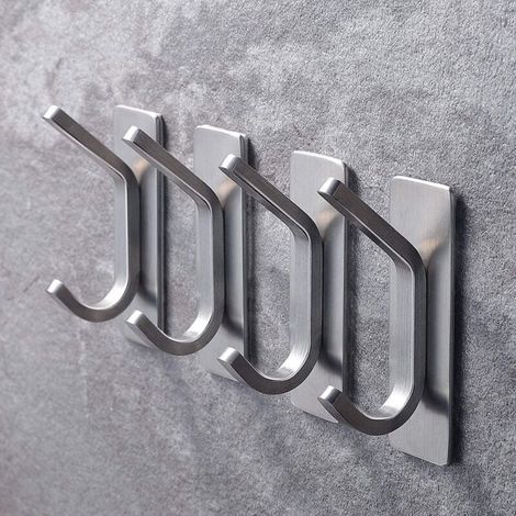 ganci, ganci autoadesivi, ganci per asciugamani, non richiede foratura, ganci adesivi, acciaio inossidabile, ganci per cappotti, bagno, non richiede foratura e ganci da parete per cucina (1/4)