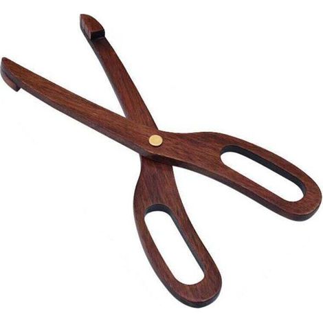 Pinze per insalata a forbice. Pinze per il pane. Pinze per insalata in legno. Adatte per cucinare, campeggio, barbecue, buffet, ristoranti e panetterie. Pinze per insalata. Phoebe-Crezuo