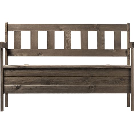 KADAX Gartenbank, 120x47x81,5cm Banktruhe aus Einer Holzfaserplatte, Sitz-Bank mit Stauraum und Rück (1/5)
