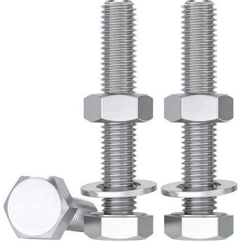 Boulon M8 - Écrou M8 - Rondelle M8 - Acier Inoxydable 304 - Anti-corrosion - Anti-vibration - Tête Hexagonale - Lot de 30 Pièces (1/4)
