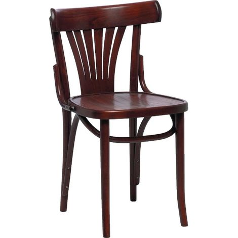 Chaises bistro avec dossier en éventail en bois courbé noyer (lot de 2) - 465 x 460 x 790 mm - FAMEG