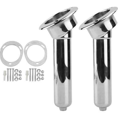 Fishing Rod Cup Holder for Boat 78mm x 40mm, 316 Stainless Steel Top Drink Holder with Drainage Holes, Locking Pin, for Marine Boat Rods (1/5)