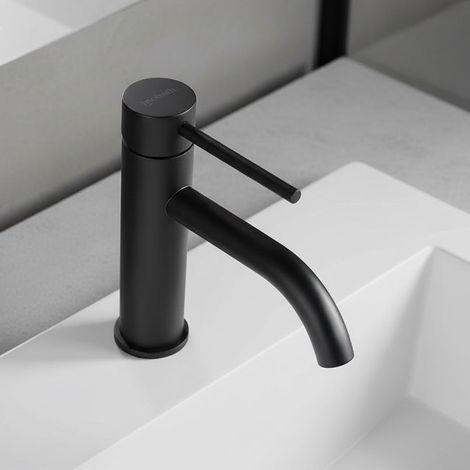 Mitigeur de lavabo noir mat pour salle de bain - LINO - INOBATH (1/5)
