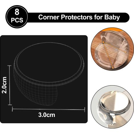 Lot de 8 protections d'angle de table anti-collision pour enfants - petite balle ronde (1/5)