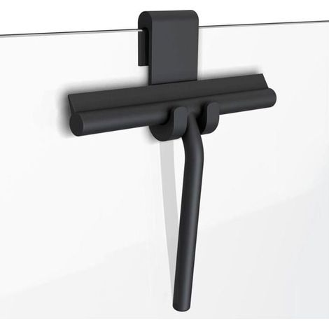 - Noir,Raclette Douche Noir - Essuie-vitre avec Crochet de Suspension - Raclette Salle de Bain Tracteur Douche - Essuie-Glace et (1/3)