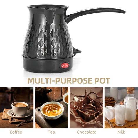 Cafetera eléctrica portátil de acero inoxidable (600 W, 600 ml) con asa – Cafetera multifuncional y hervidor para té y café. (1/4)