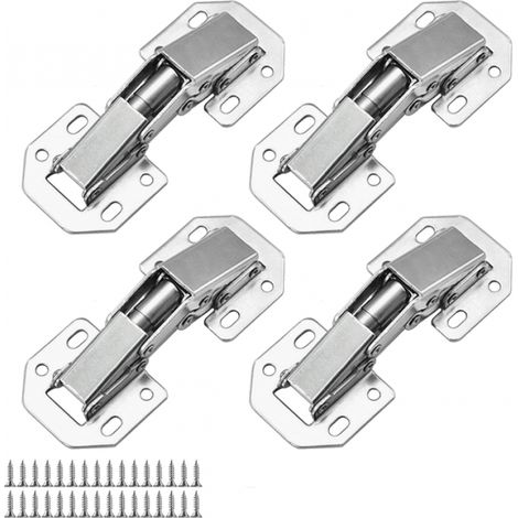 Lot de 4 charnières dissimulées à 90 degrés de 4 po pour portes sans cadre (1/5)